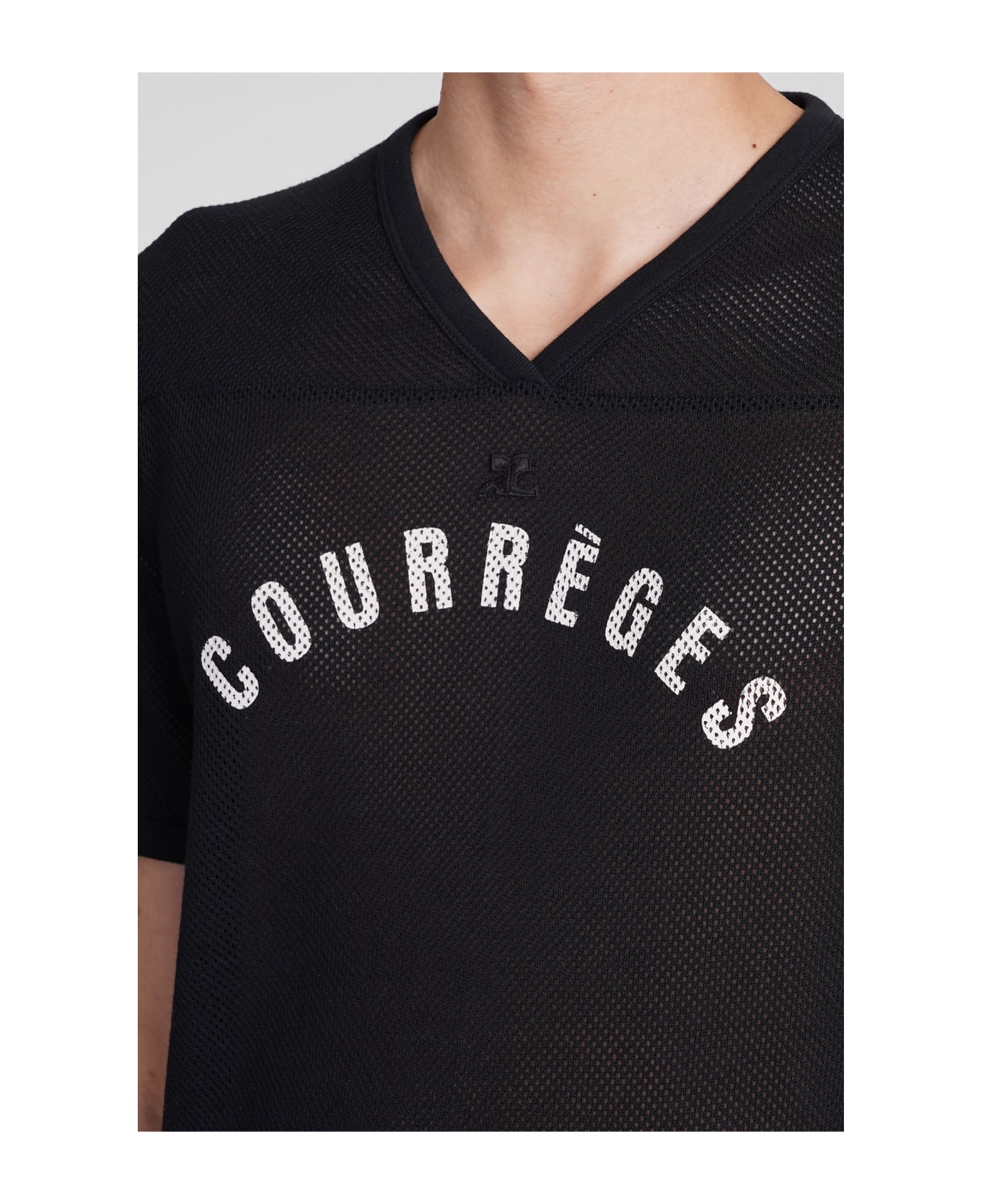 Courrèges T-shirt In Black Polyester - black