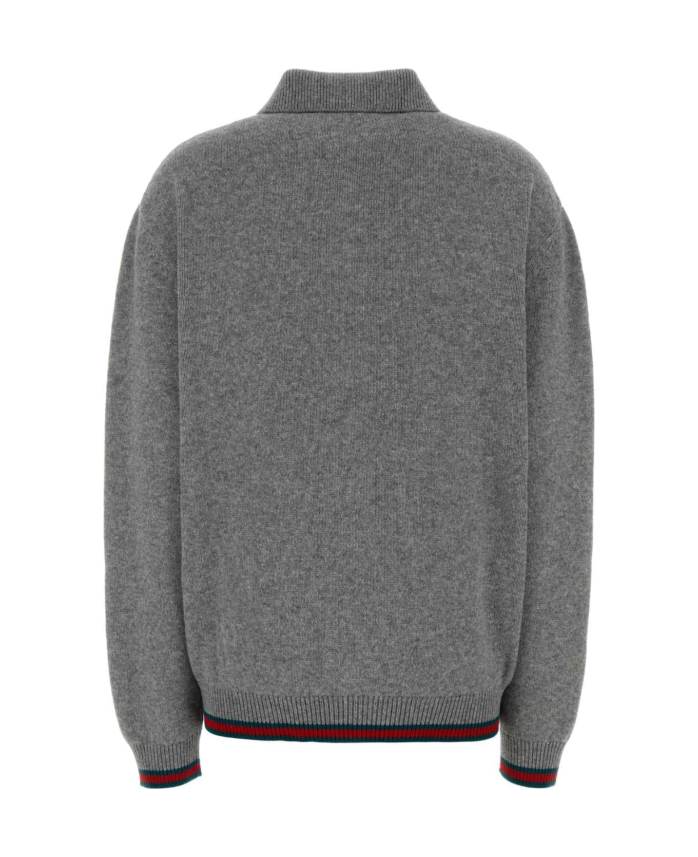 Gucci Grey Wool Blend Oversize Cardigan - GREY カーディガン