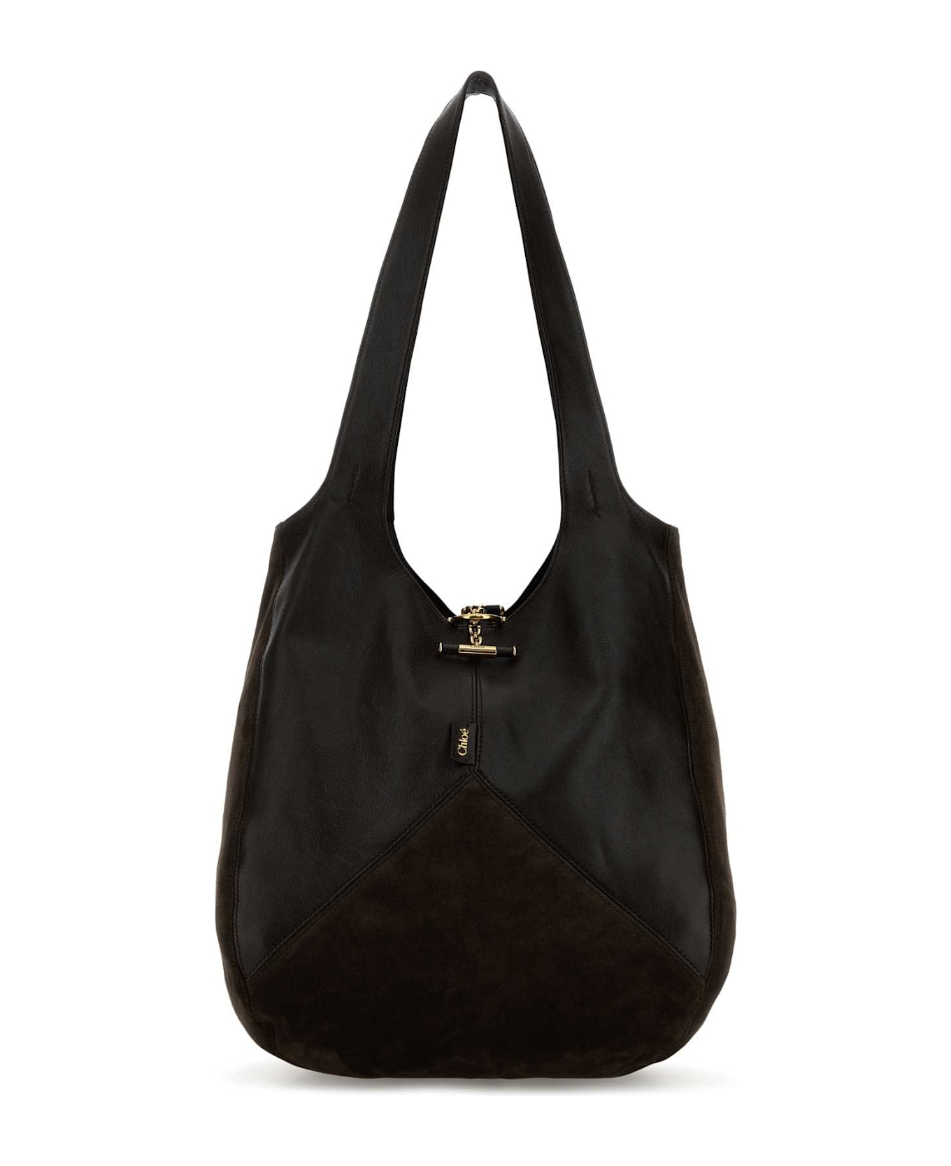 Chloé Brown Suede And Leather Balloon Shopping Bag - KOHLBROWN