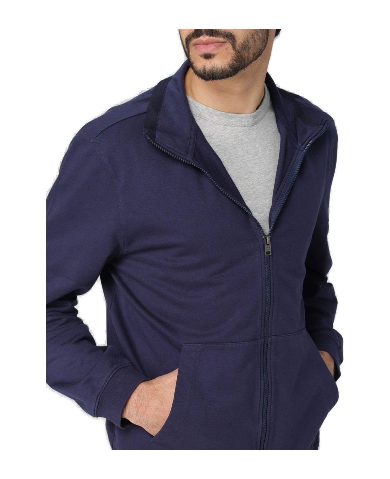 Woolrich Long-sleeved Zip-up Sweatshirt Woolrich - BLUE