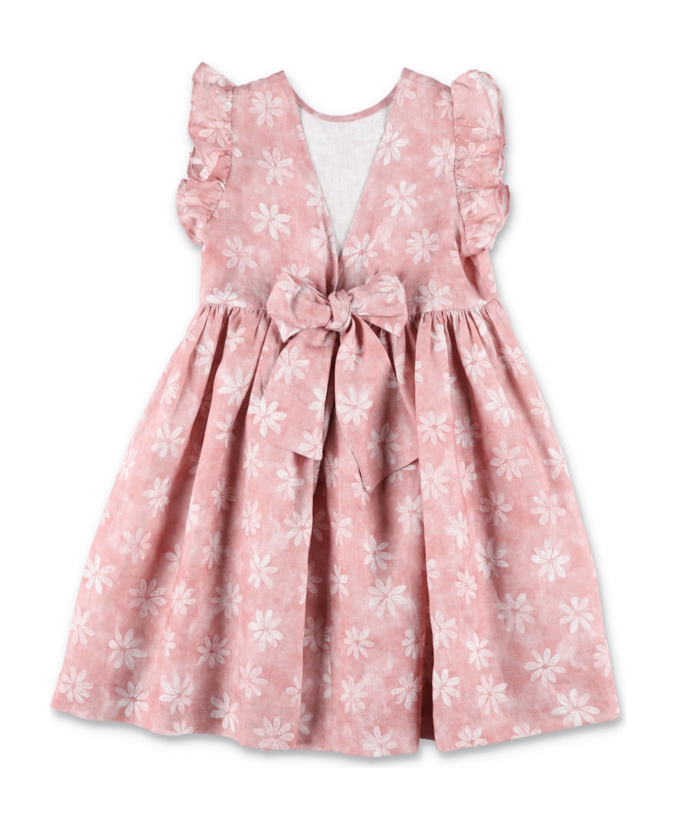 Il Gufo Kid - Floral Linen Dress - PINK