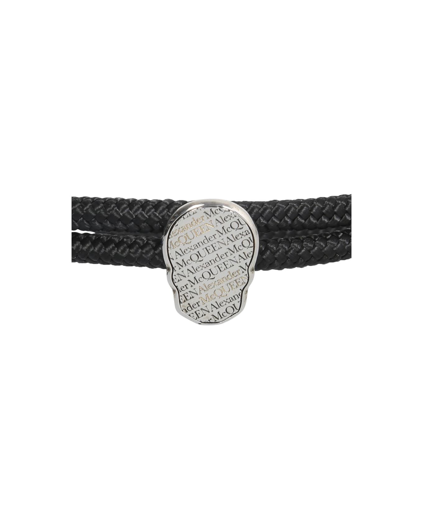 Alexander McQueen Double Round Bracelet With Skull Tag - SILVER