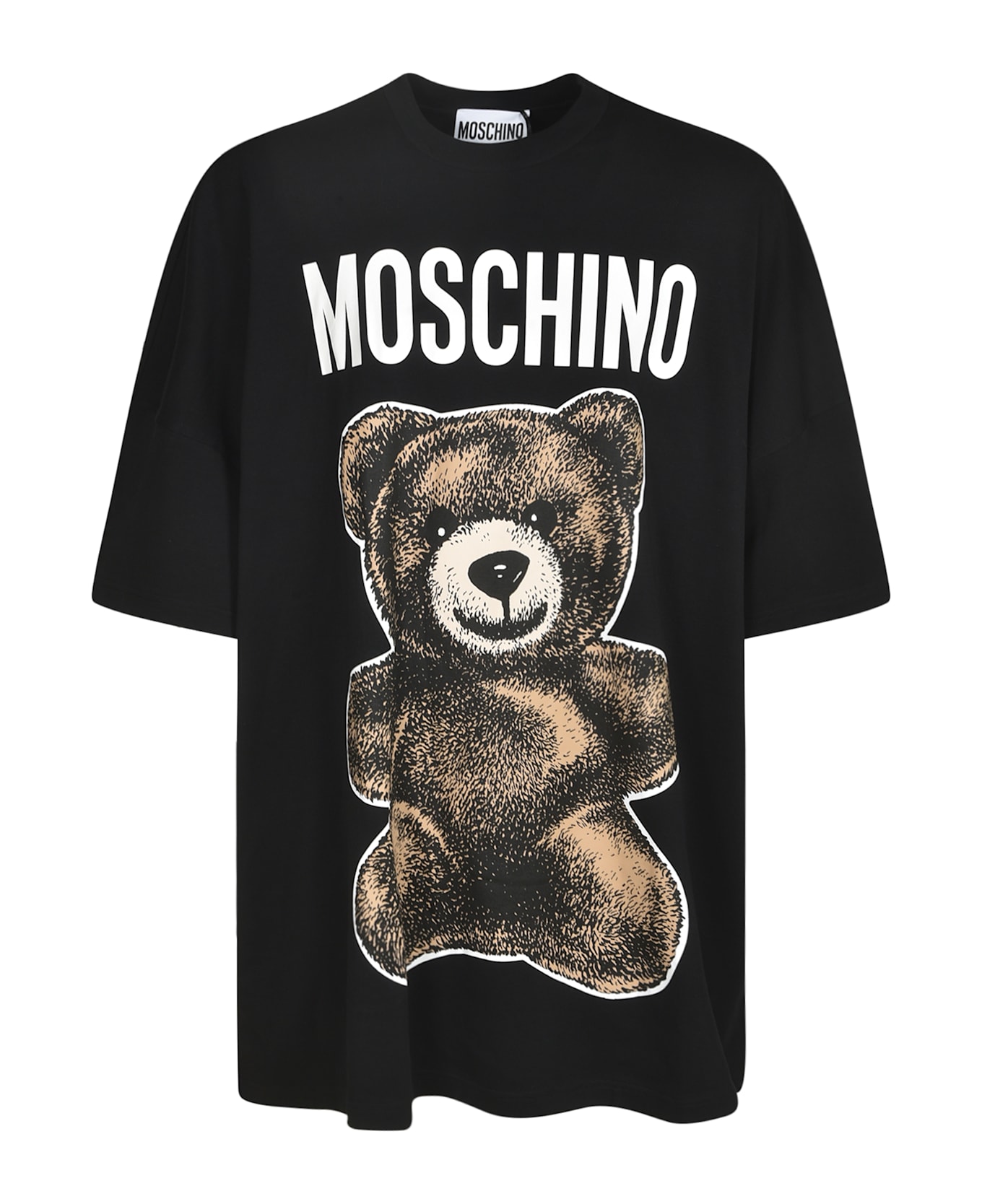 Moschino Bear Logo Printed T-shirt - BLACK