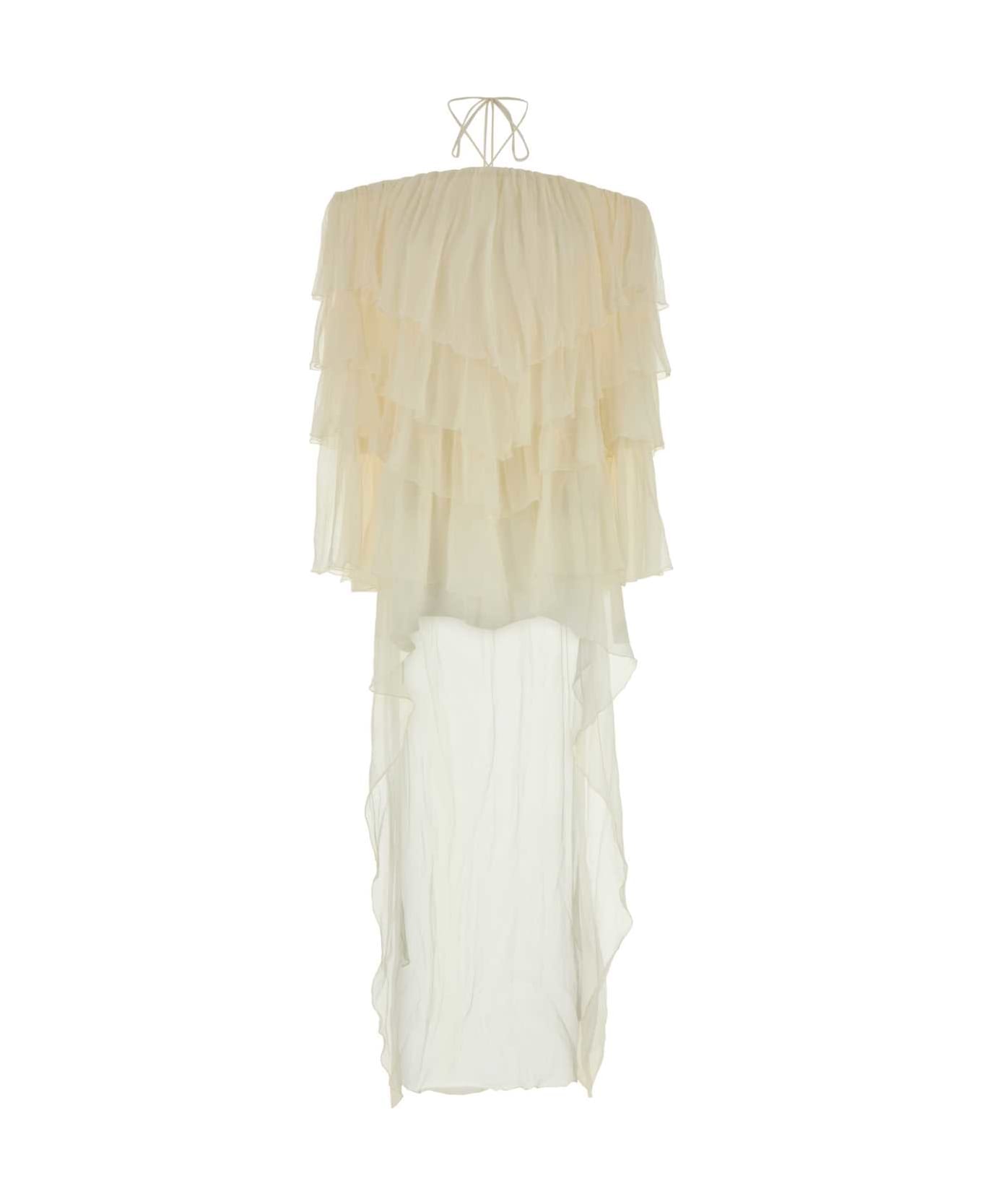 Blumarine Ivory Crepe Dress - BURRO