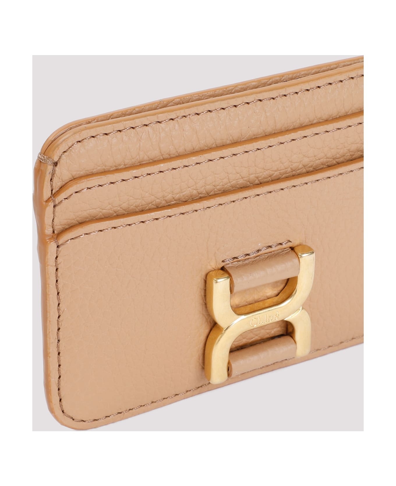 Chloé Marcie Leather Card Holder - X Light Tan