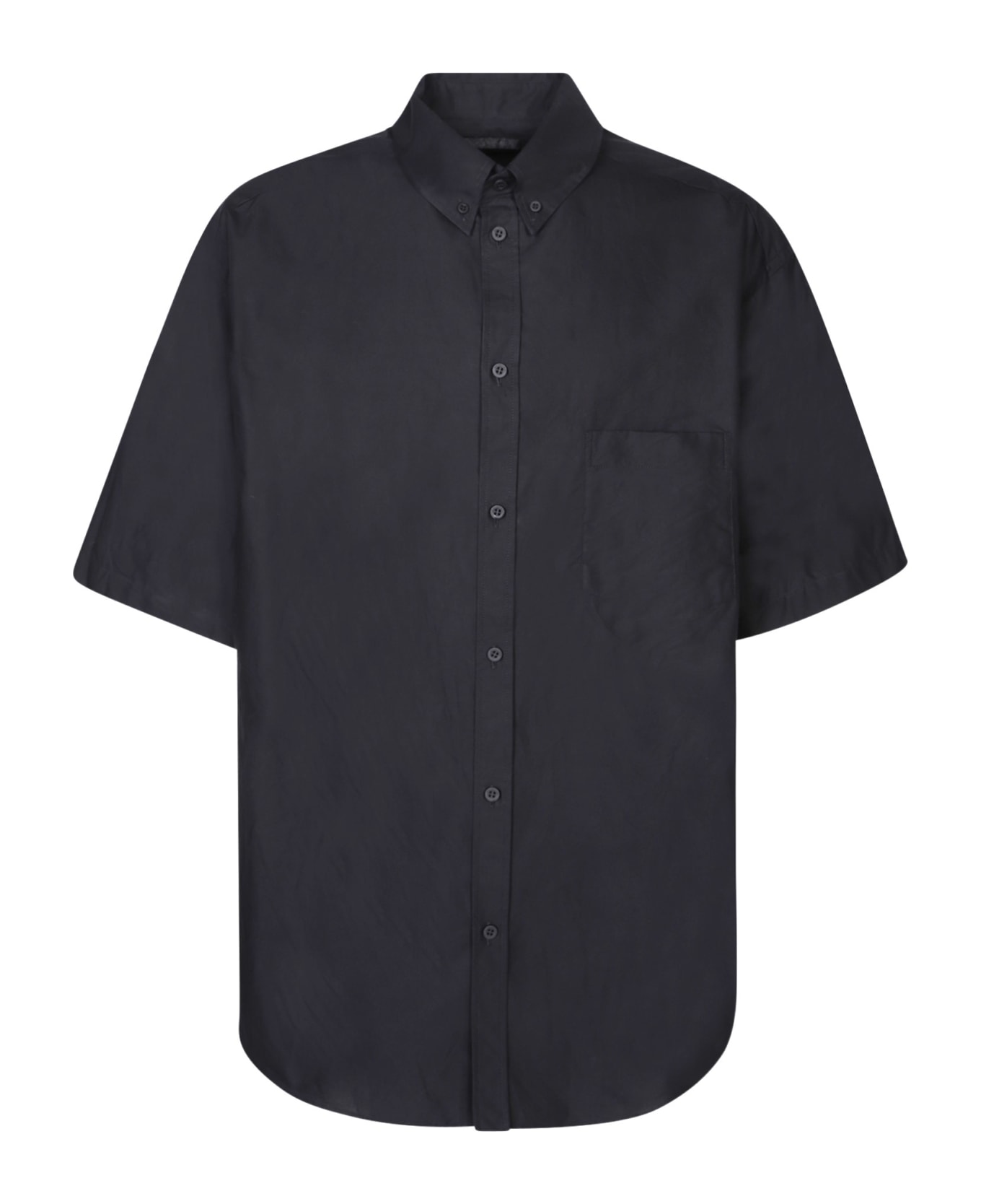 Balenciaga Collared Short-sleeve Shirt - Black