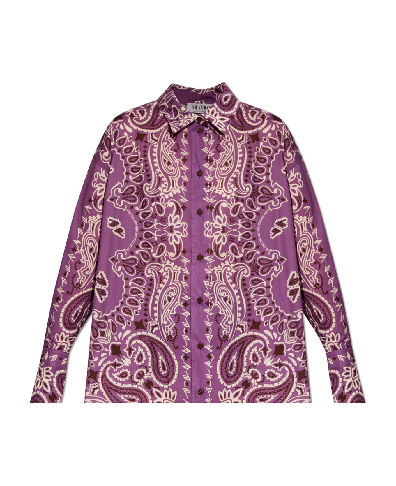 The Attico Paisley Printed Round Hem Shirt - Purple/Brown/White シャツ