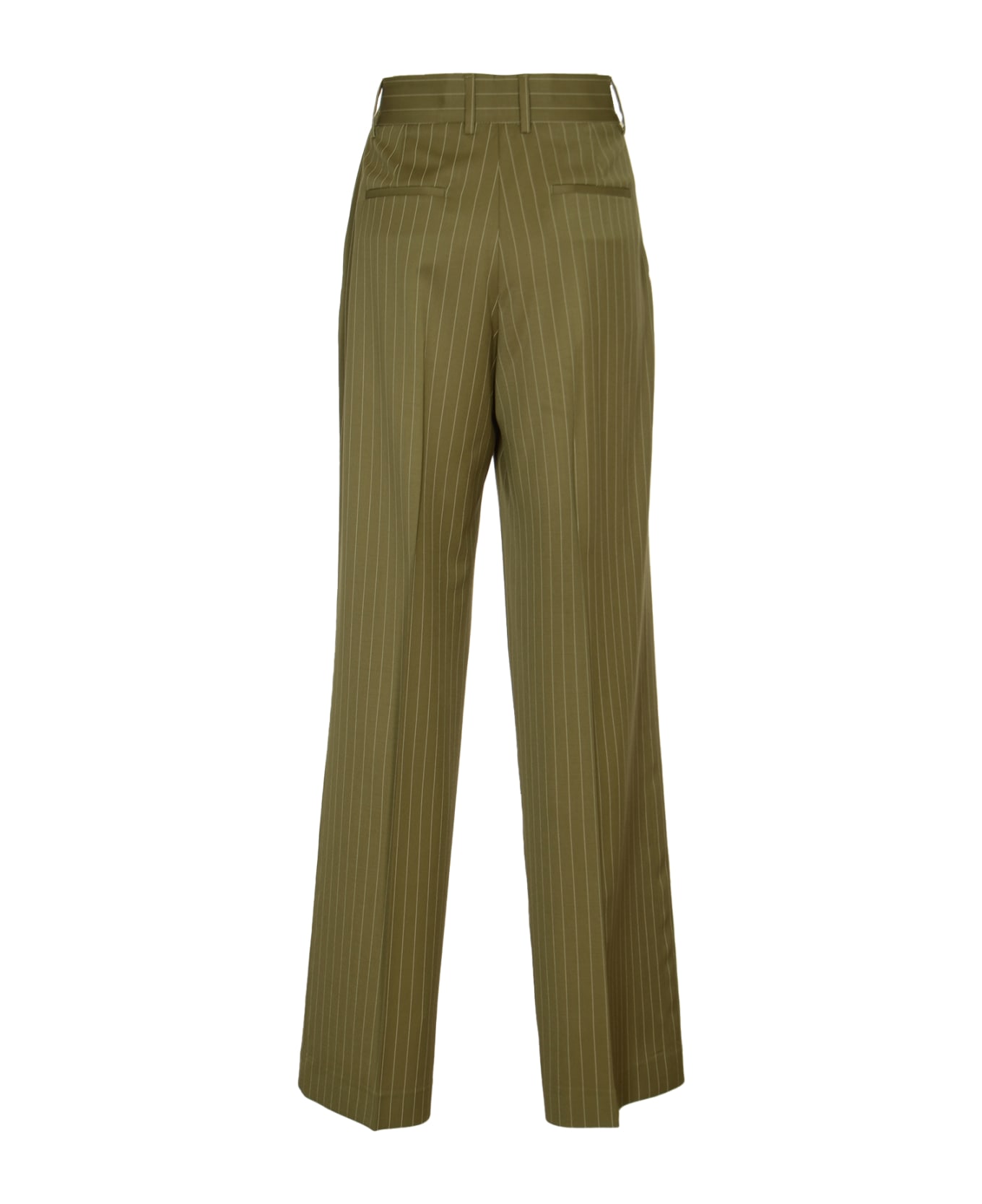 MSGM Pinstripe Trousers - Green