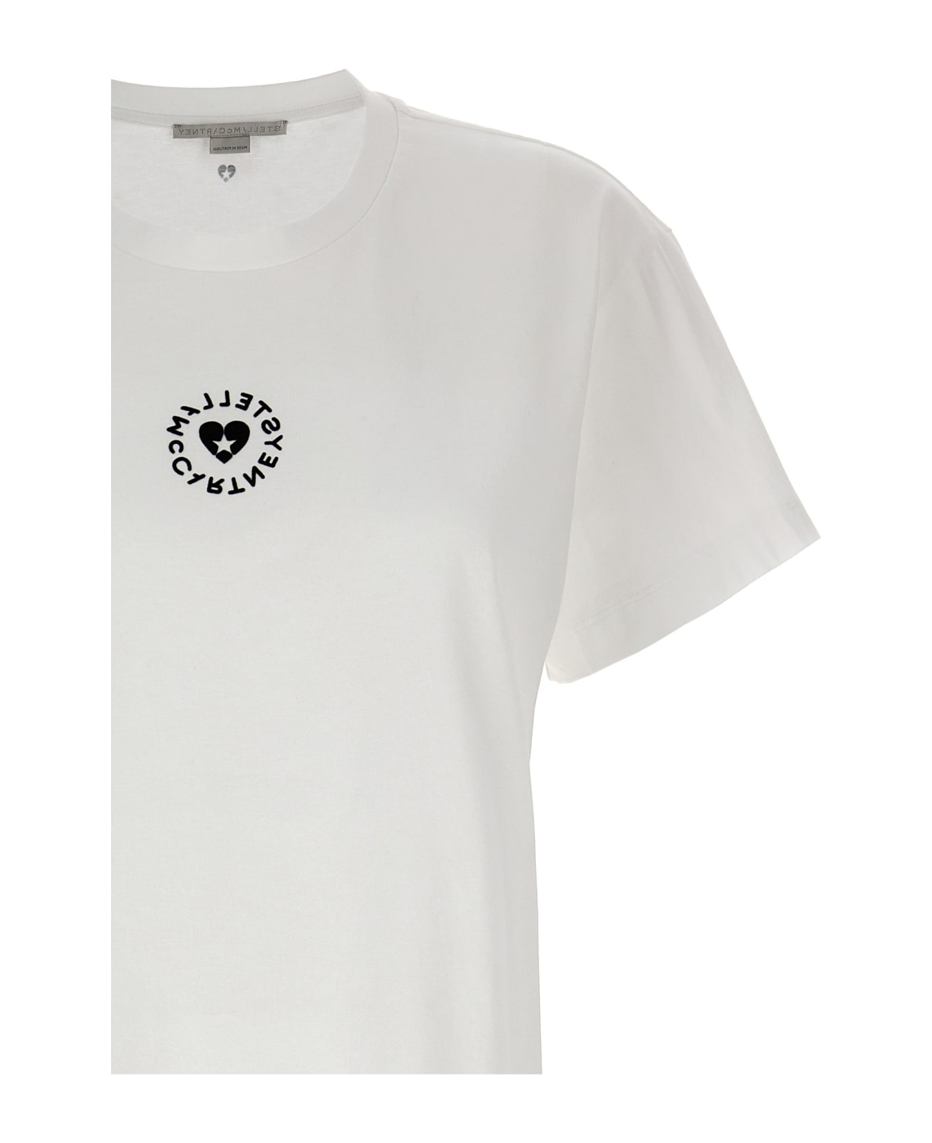 Stella McCartney Cotton T-shirt With Circular Logo - White Tシャツ
