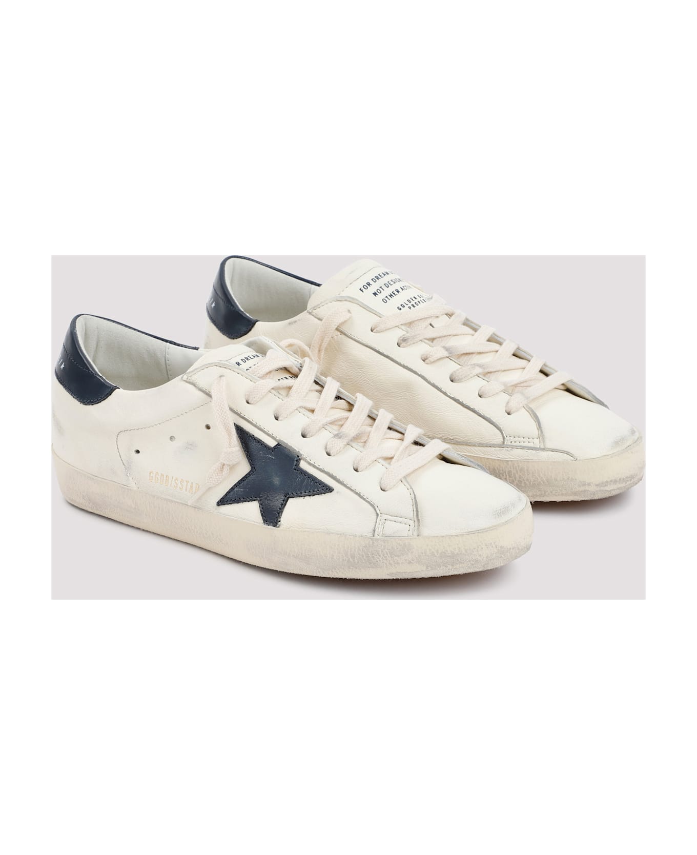 Golden Goose Leather Sneakers - Beige Night Blue