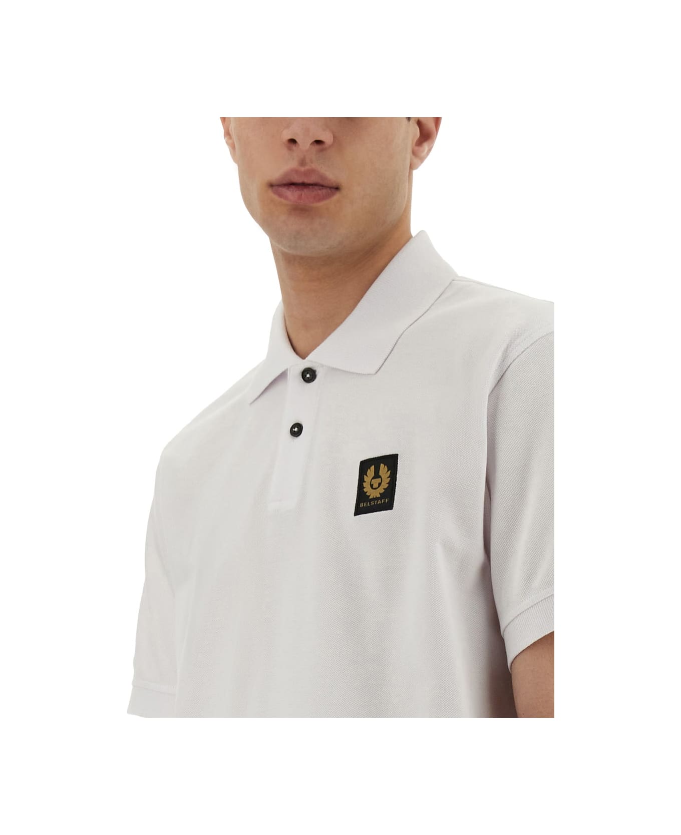Tシャツ・カットソー BELSTAFF SS25 POLO WITH LOGO (104999 PUMCE) Belstaff Tipped Polo Shirt in Pumice – Michael Stewart