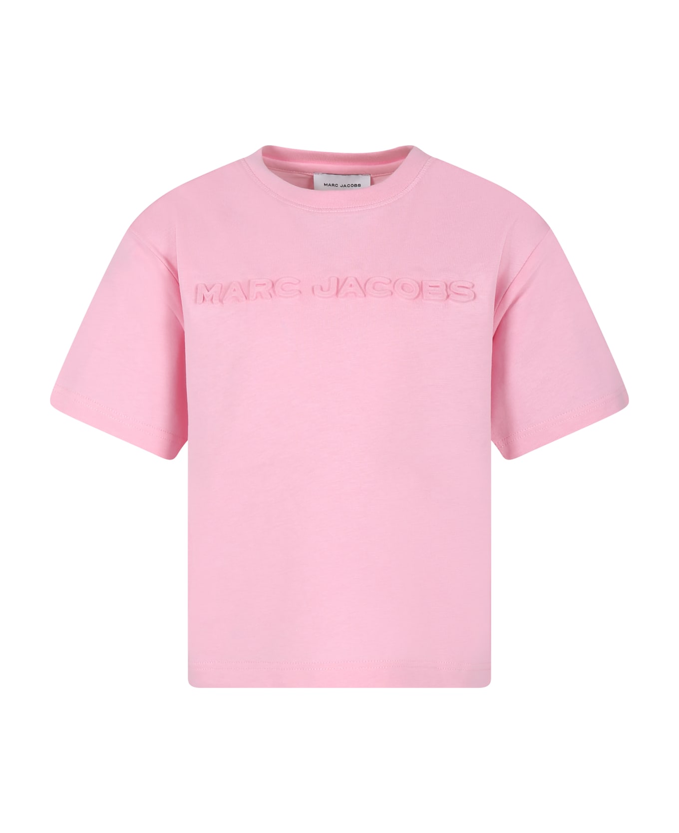 Little Marc Jacobs Pink T-shirt For Girl With Logo - Pink