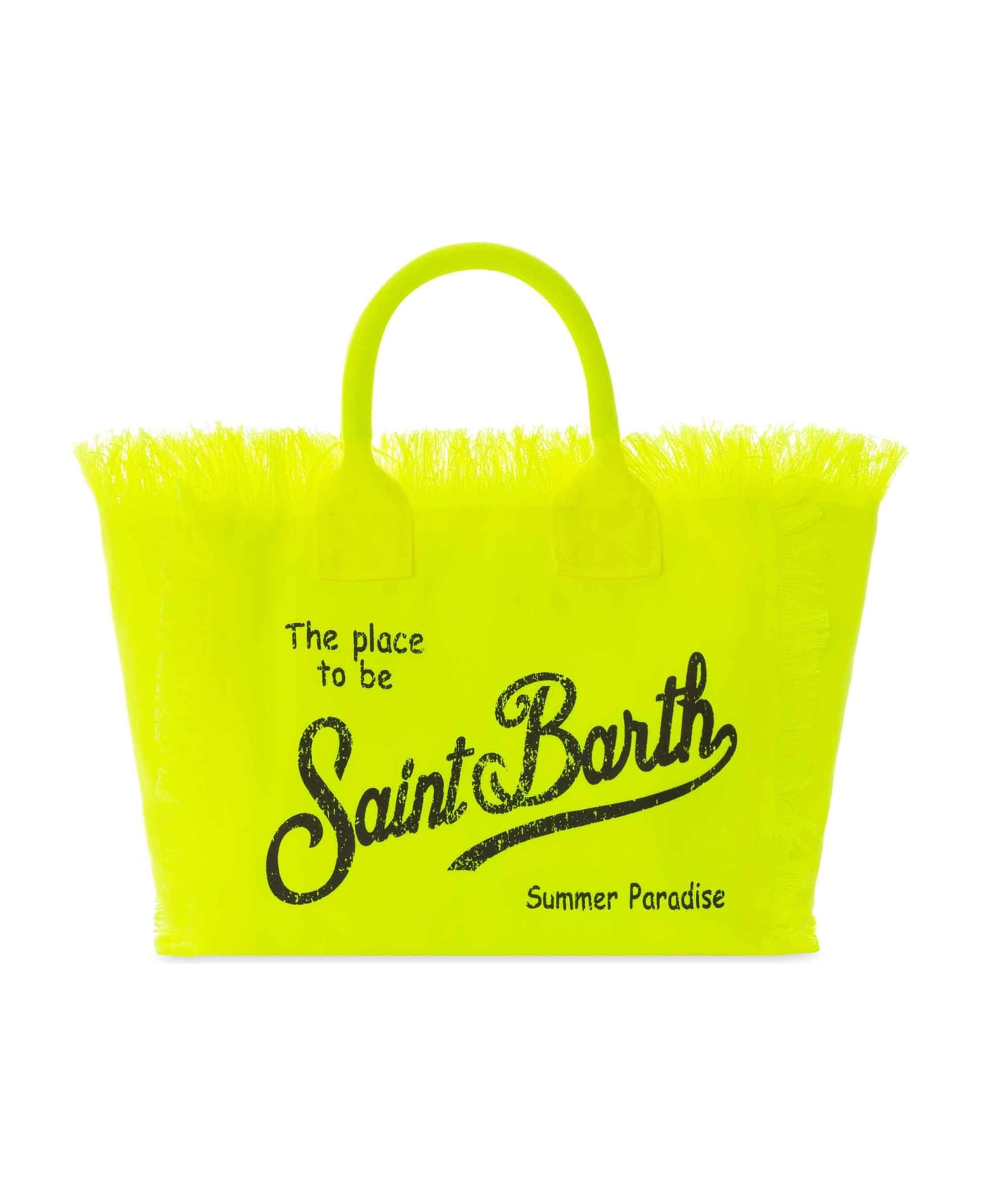 MC2 Saint Barth Colette Fluo Yellow Cotton Canvas Bag - YELLOW
