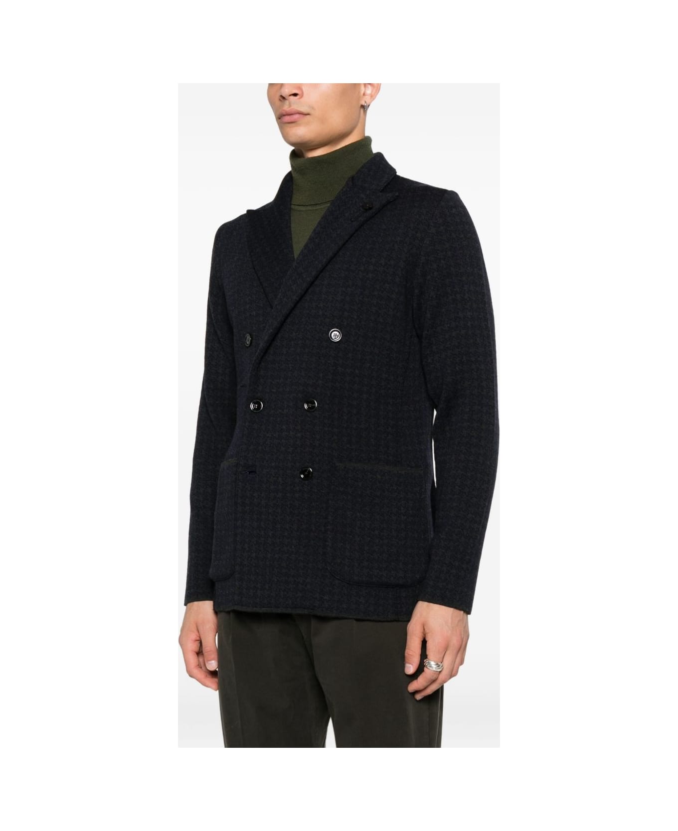 Lardini Blue Knit Jacket - Blue