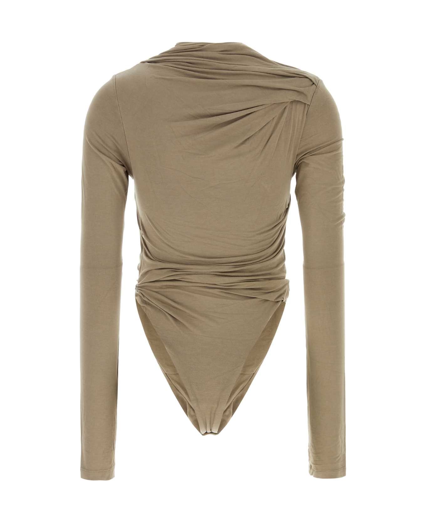 Entire Studios Cappuccino Stretch Viscose Encase Bodysuit - TUSK