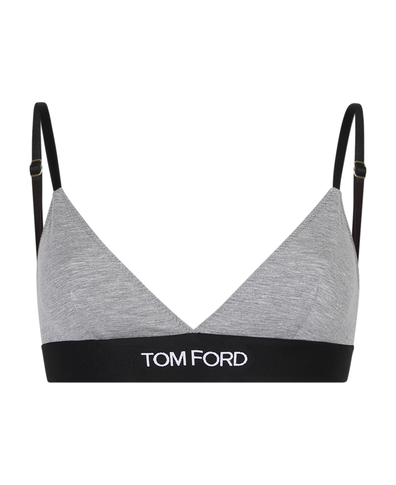 Tom Ford Logo-underband Grey Bra - Grey