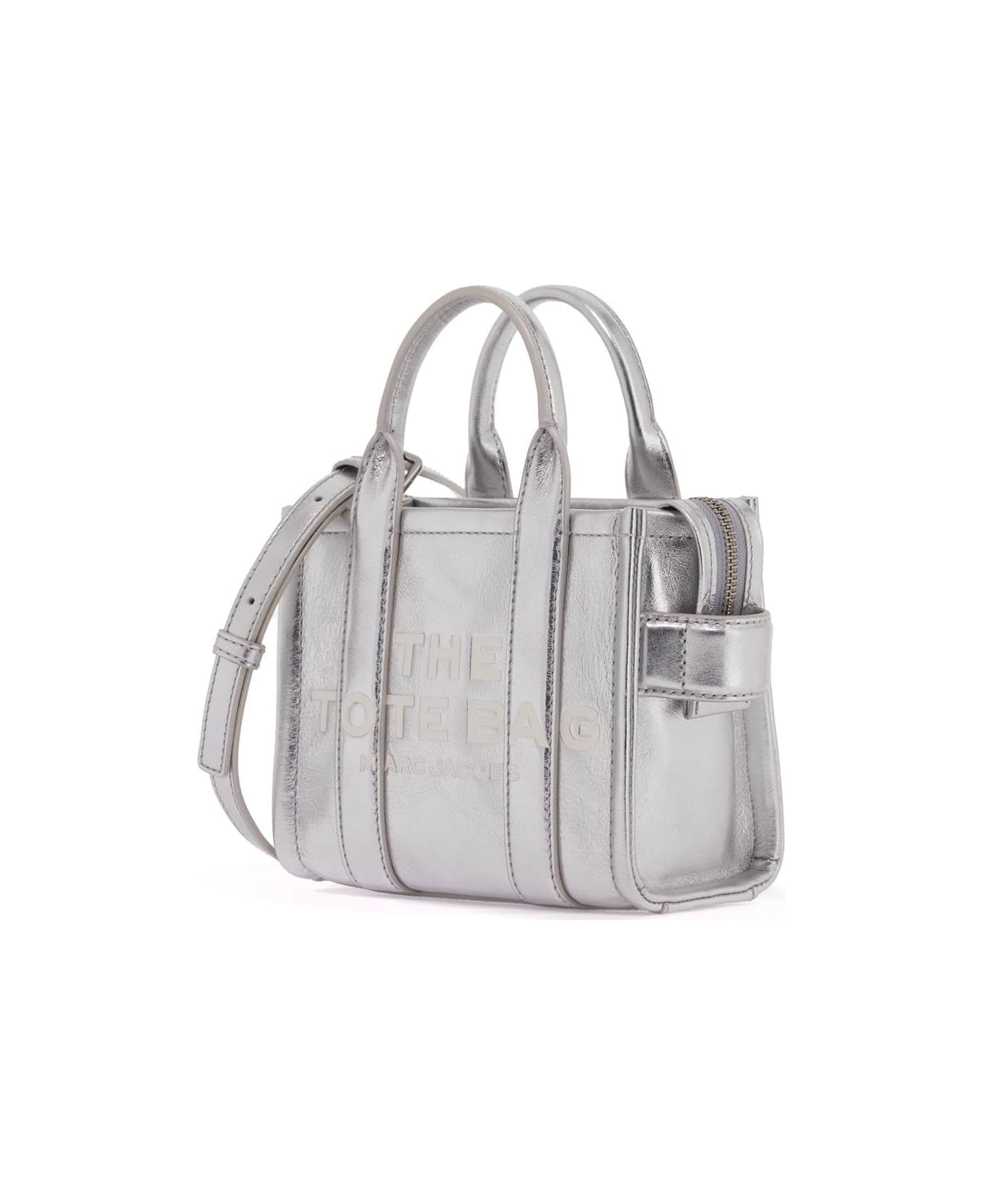 Marc Jacobs The Metallic Leather Crossbody Tote Bag - METALLIC SILVER (Silver)