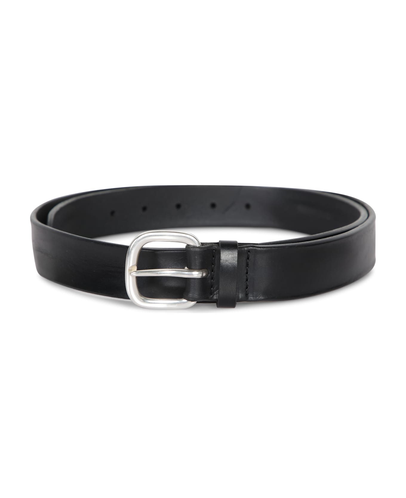 Orciani Black Leather Belt - Black