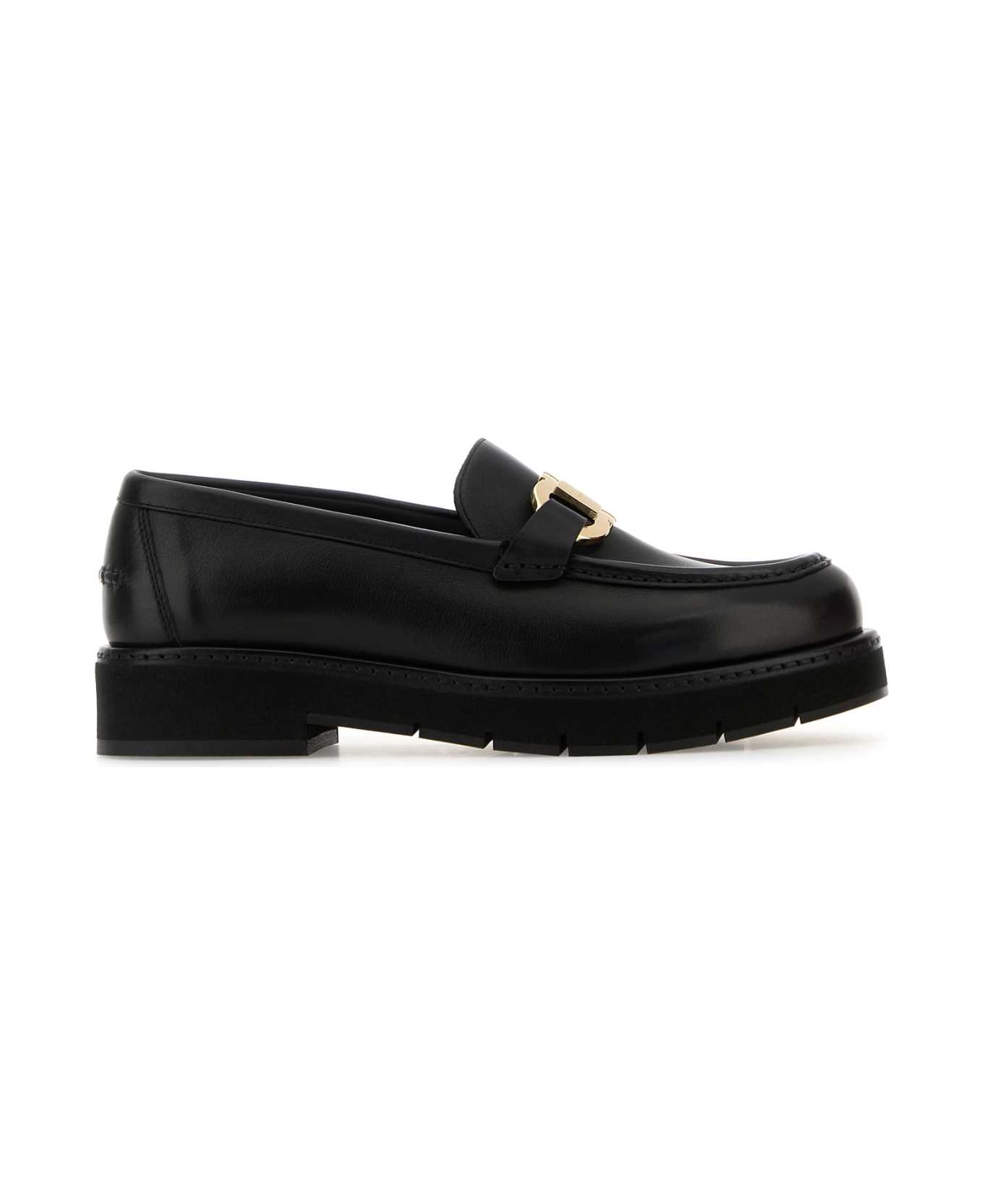 Ferragamo Black Leather Maryan Loafers - NERONERONERO