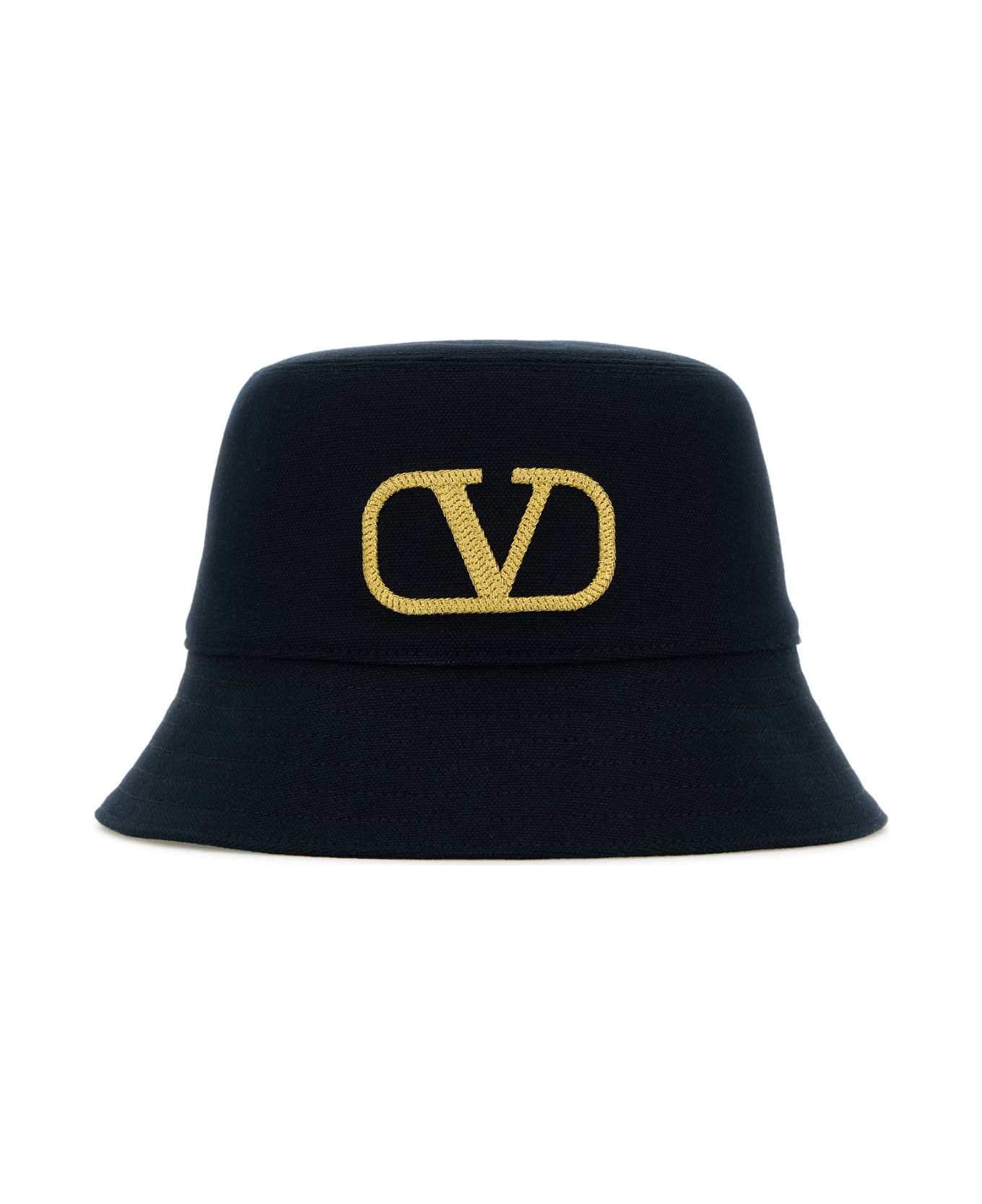 Valentino Garavani Midnight Blue Cotton Bucket Hat - BLUNOTTEORO