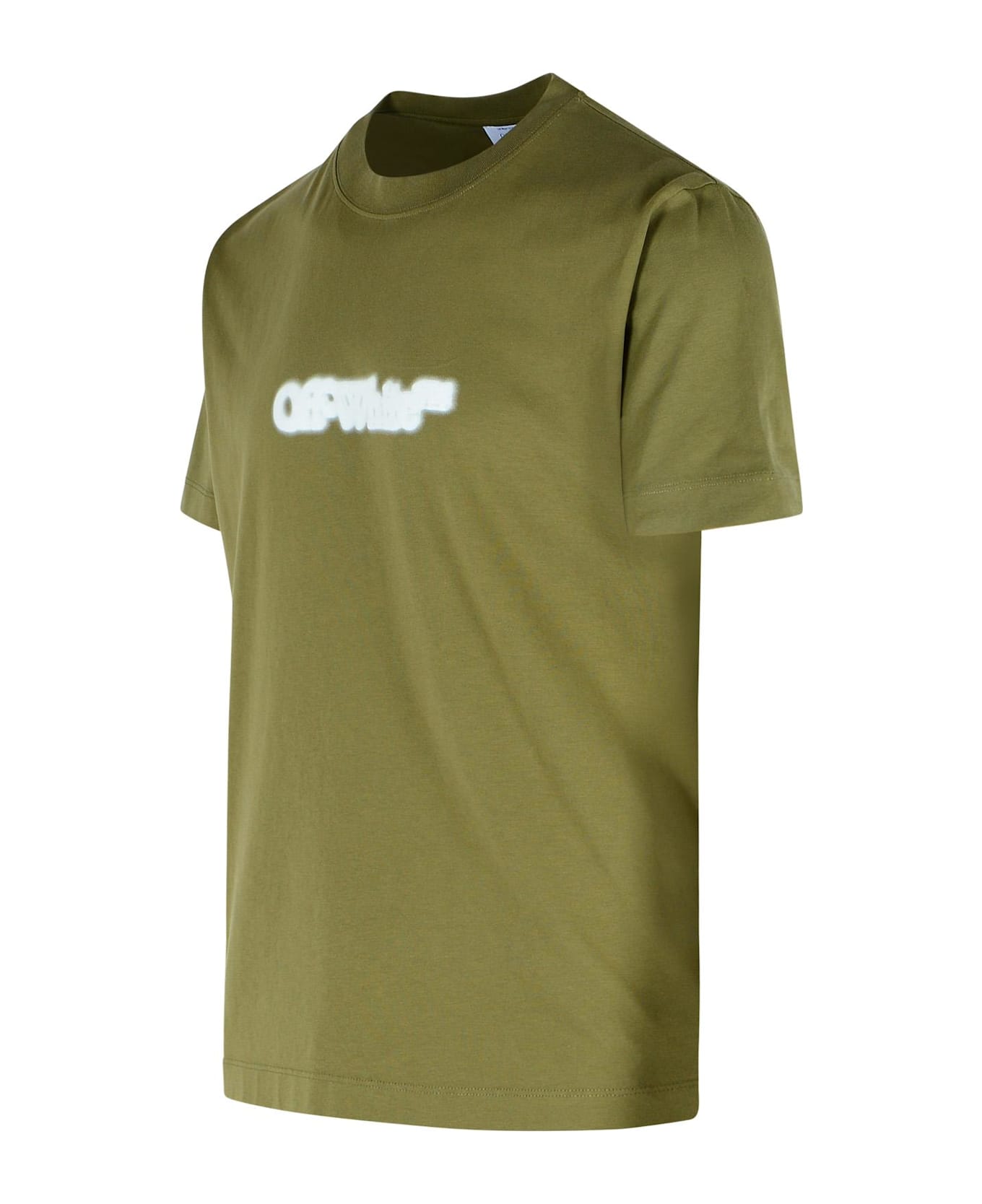 Off-White 'spray Arrow' Green Cotton T-shirt - Green