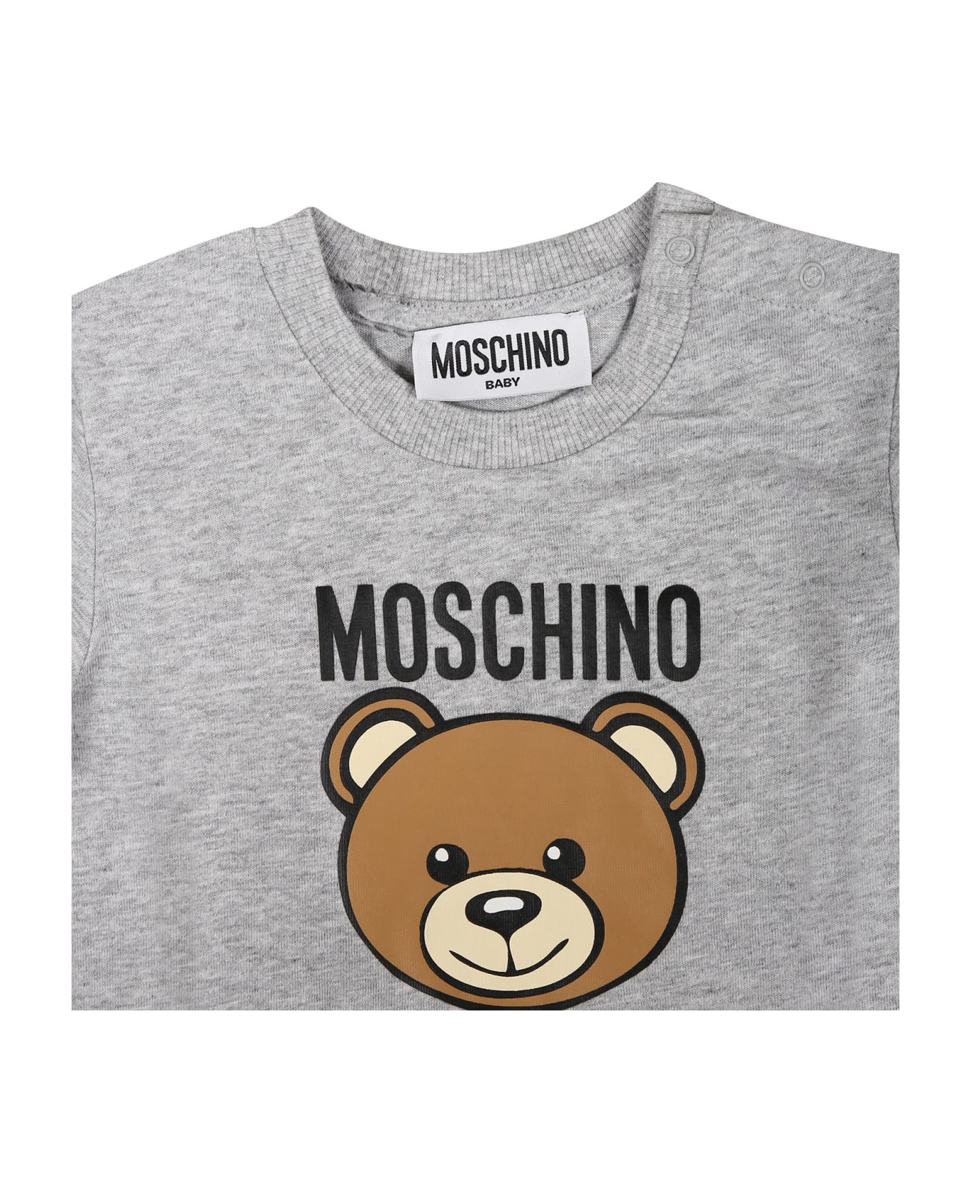 Moschino Multicolor Set For Baby Boy With Teddy Bear And Logo - Grey