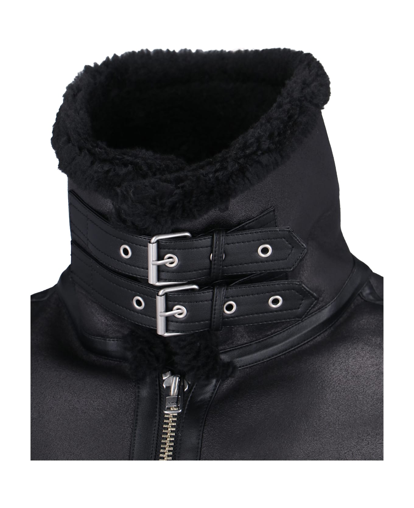 Dunst Faux Shearling Zip Jacket - Black