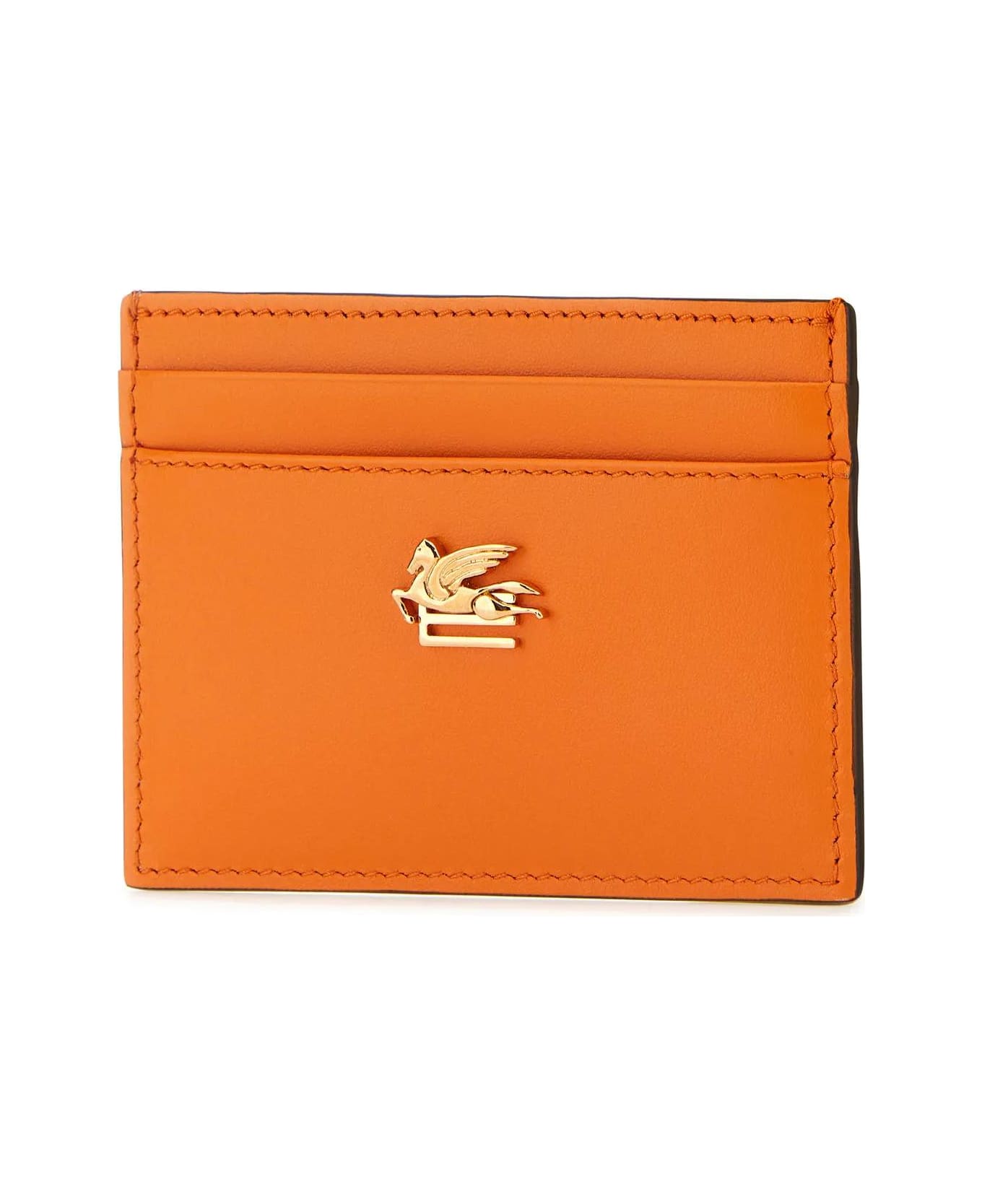 Etro Orange Leather Cardholder - Orange