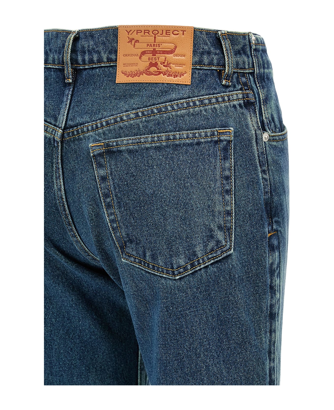 Y/Project 'evergreen Hook And Eye' Jeans - Blue