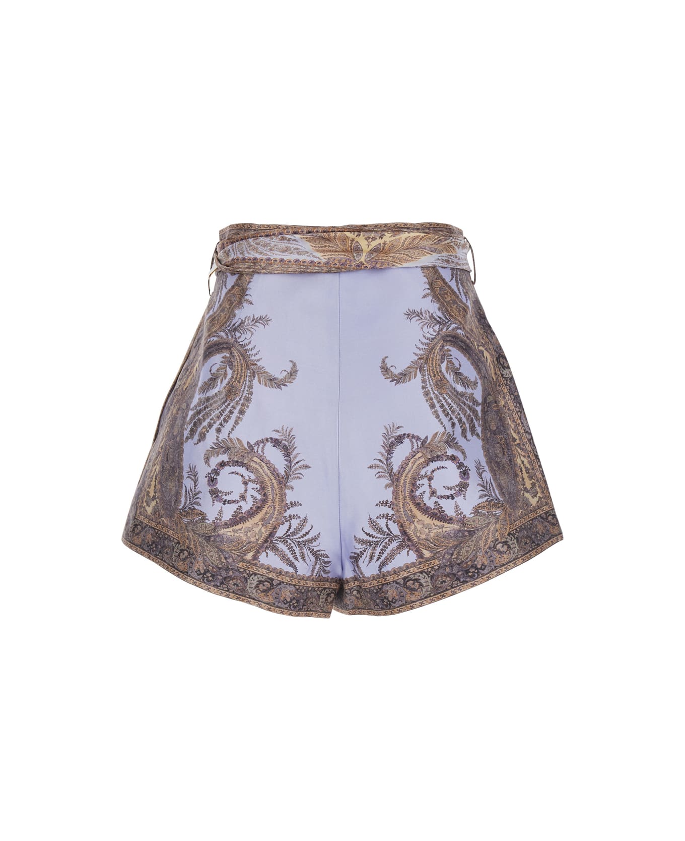 Zimmermann Printed Silk Blend Hypnotic Shorts - LILACPAISLEY