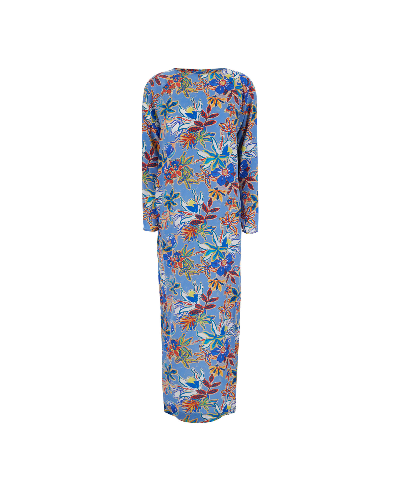 Momonì 
murui
 Light Bluedress With All-over Floral Print In Silk Woman - Multicolor