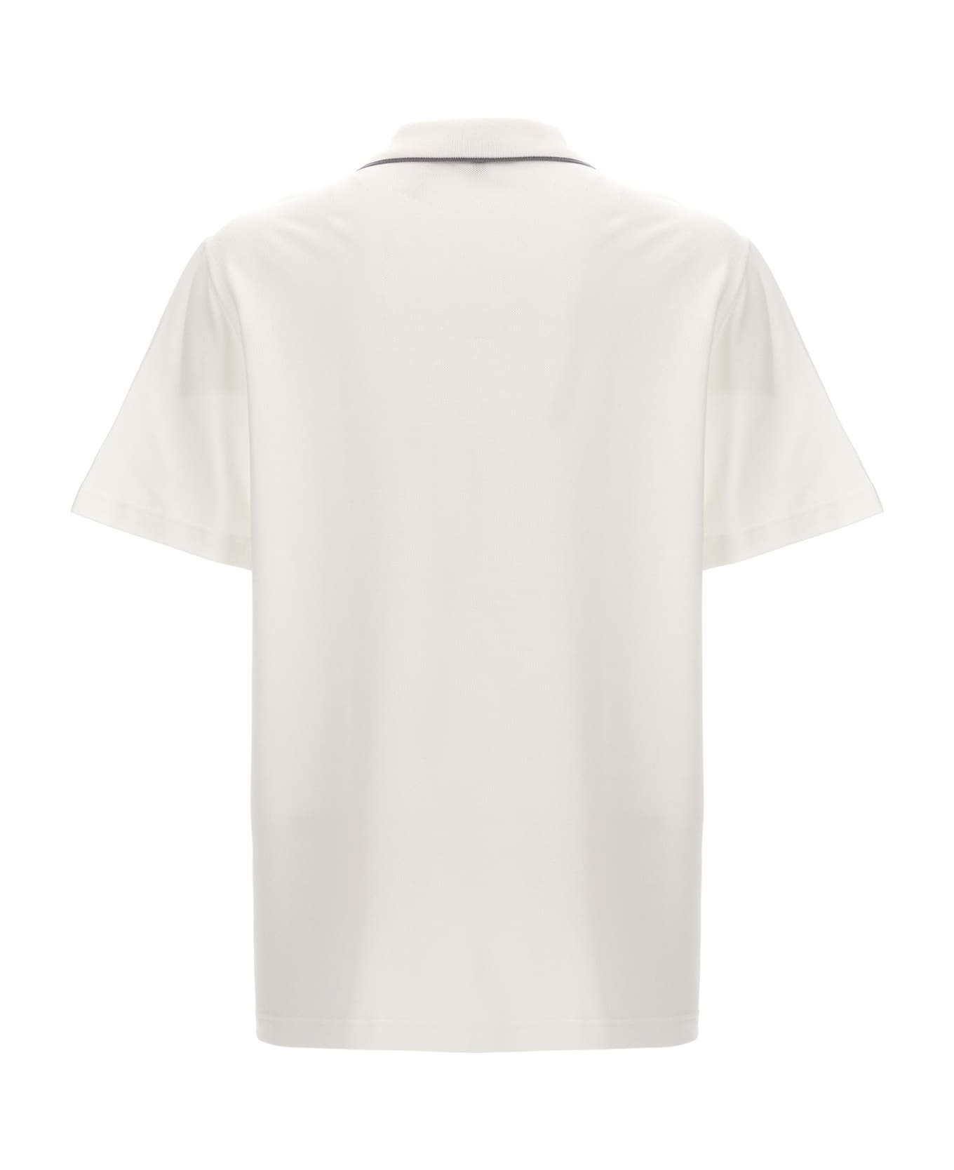 Brioni Logo Embroidery Polo Shirt - White ポロシャツ