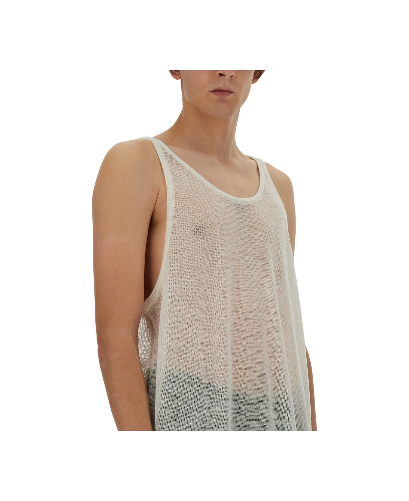 Rick Owens Knitted Tank Top - WHITE