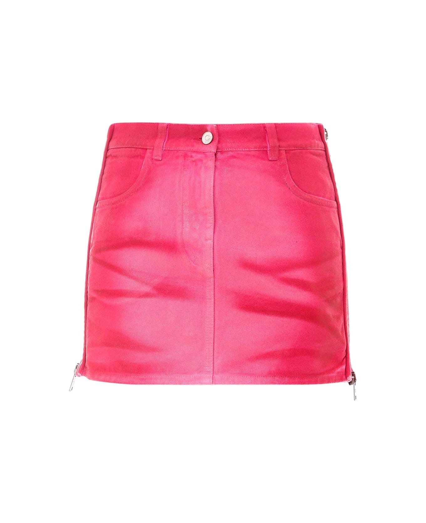 Givenchy Zipped Mini Denim Skirt - PINK