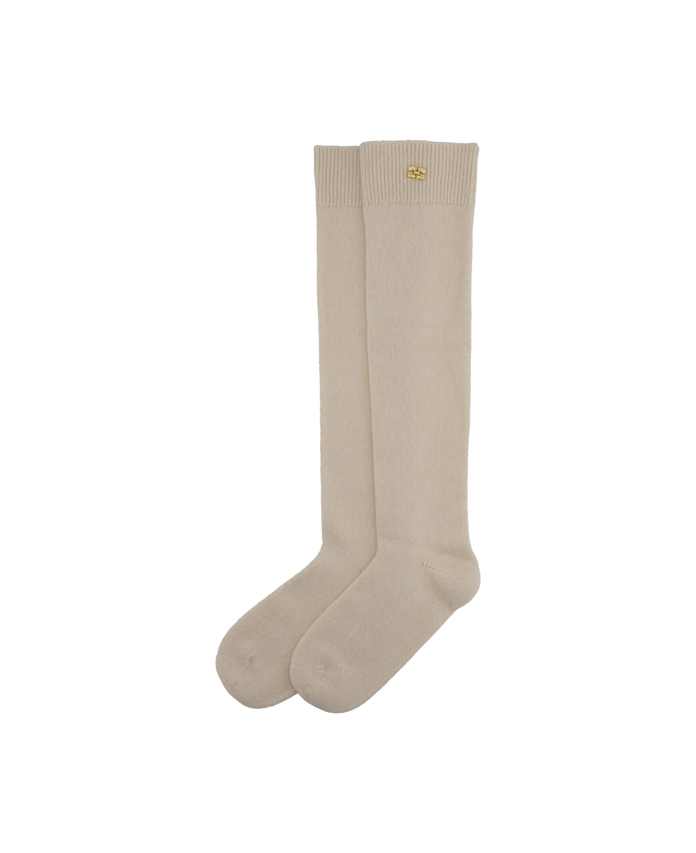Ganni Wool Socks. - IVORY