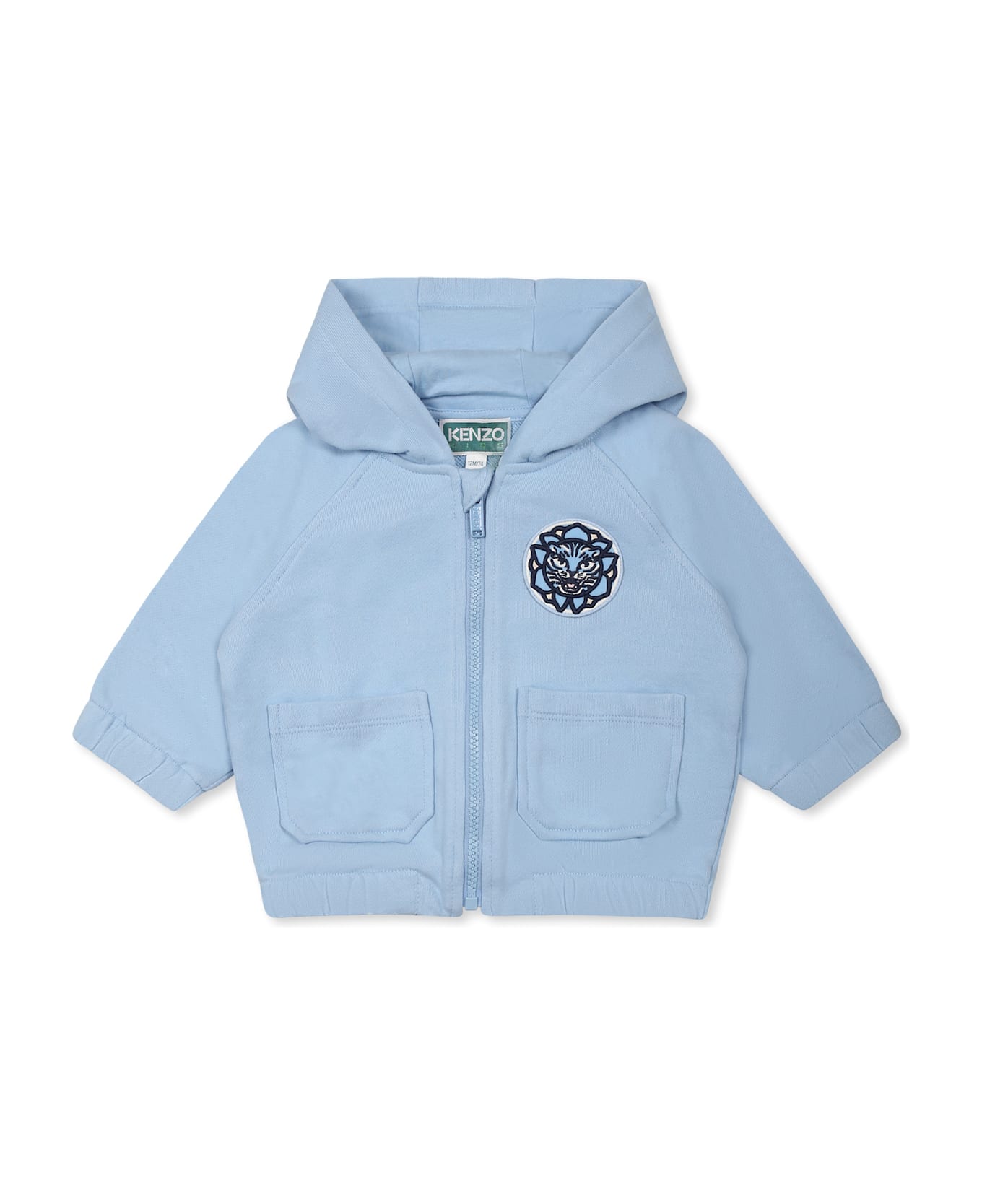Kenzo Kids Light Blue Sweatshirt For Baby Boy With Tiger - Light Blue