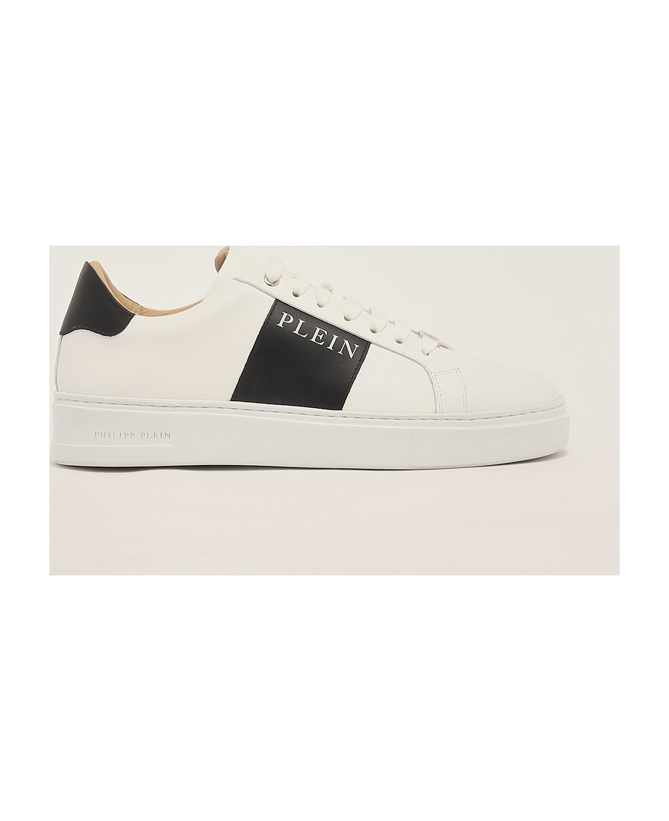Philipp Plein Lo-top Nappa Sneaker - B.CO TAB NERO
