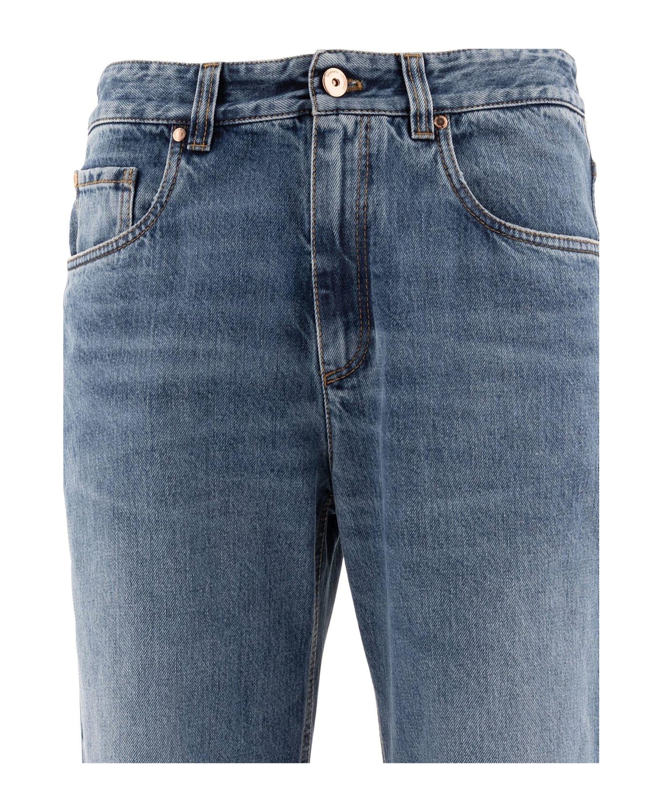 Brunello Cucinelli Loose Fit Denim Jeans - Blue