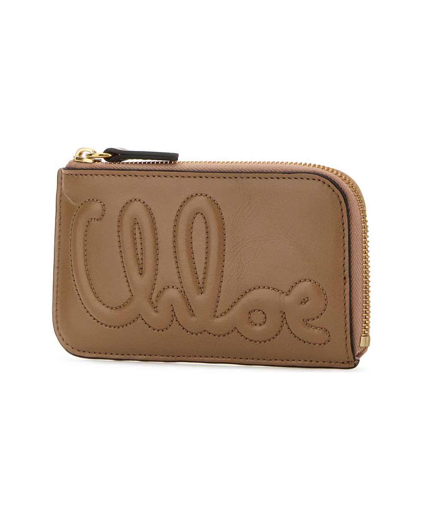 Chloé Antiqued Pink Leather Wallet - WOODROSE