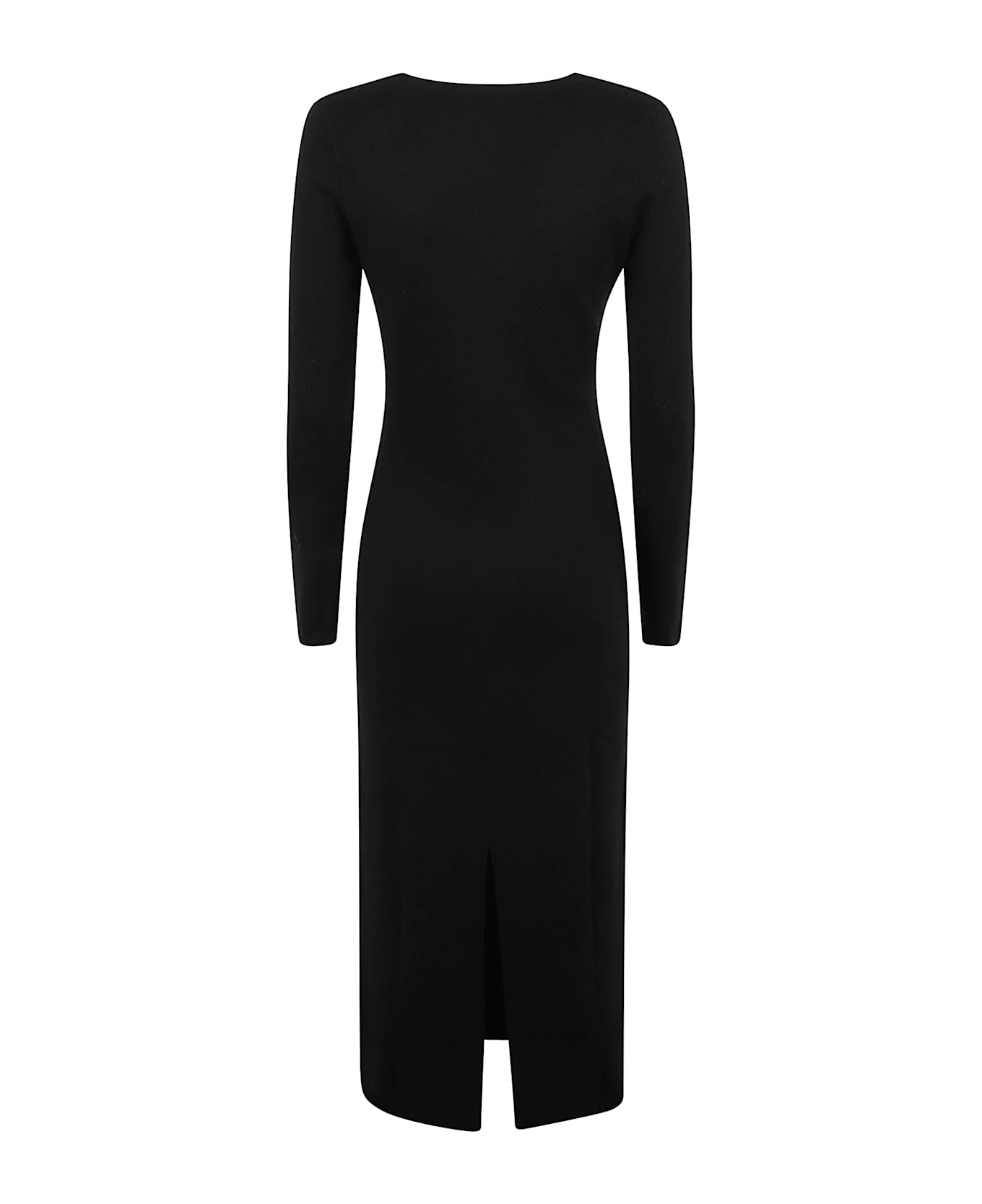 Parosh Long-sleeved Long Dress - Black