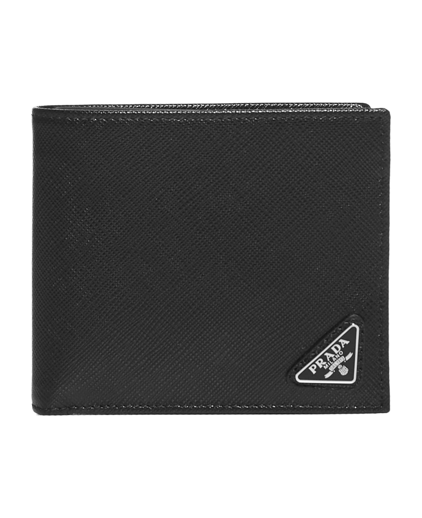 Prada Logo-plaque Saffiano Leather Bifold Wallet - F0002