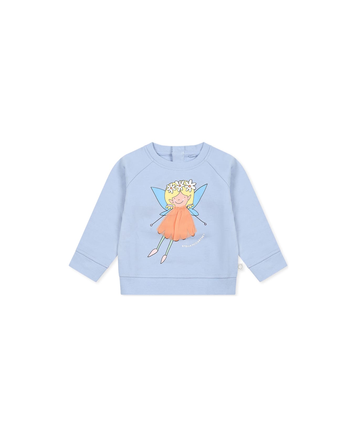 Stella McCartney Kids Light Blue Sweatshirt For Baby Girl With Fairy - Light Blue