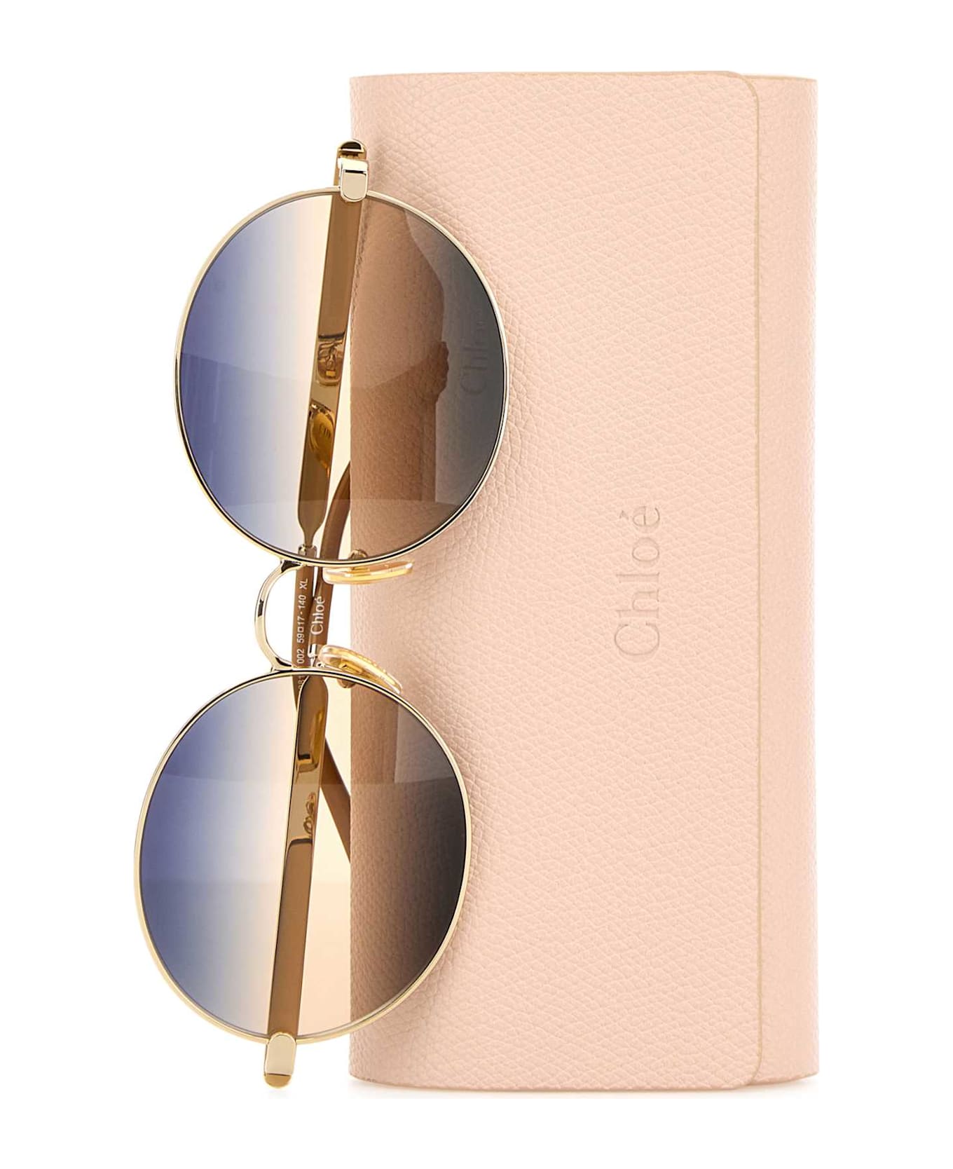 Chloé Gold Metal Salomã© Sunglasses - GOLD-GOLD-BLUE