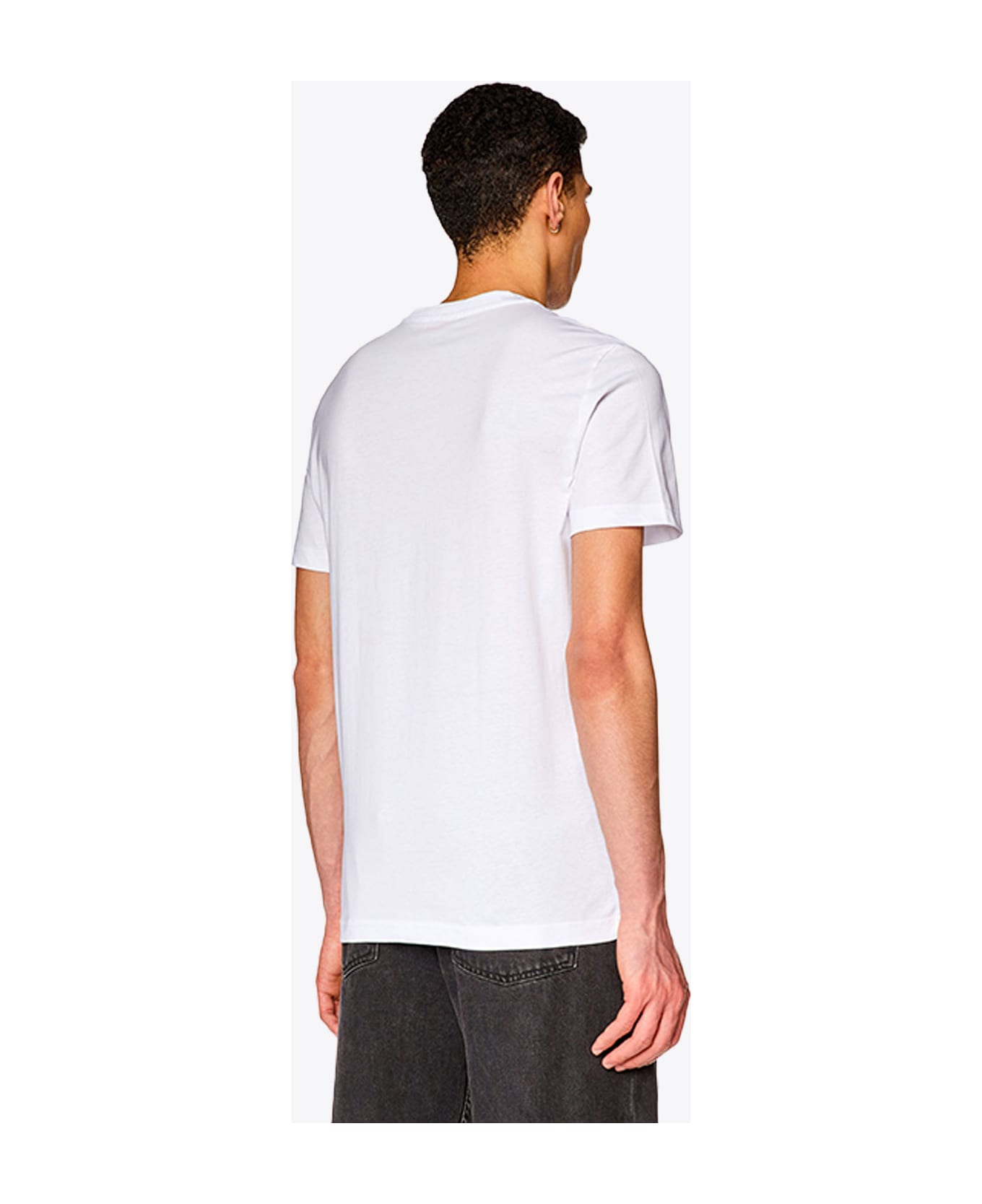 Diesel T-diegor-d White t-shirt with logo patch - T Diegor D - Bianco