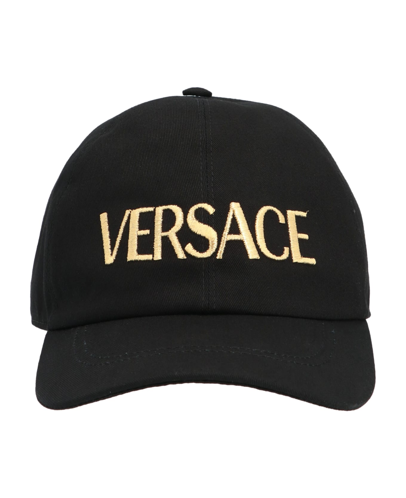 Versace Logo Embroidery Cap - Black  