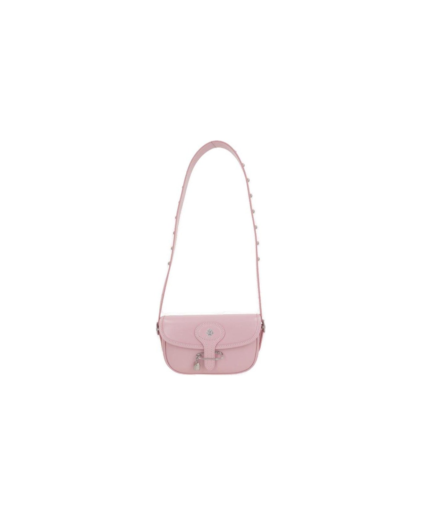 Bally Beckett Logo Printed Studded Shoulder Bag - Pink
