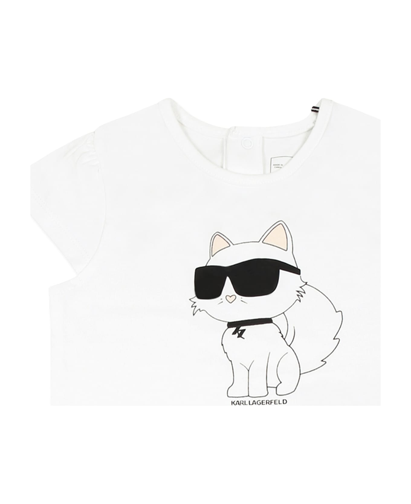 Karl Lagerfeld Kids Multicolor Suit For Baby Girl With Choupette - Multicolor ボディスーツ＆セットアップ