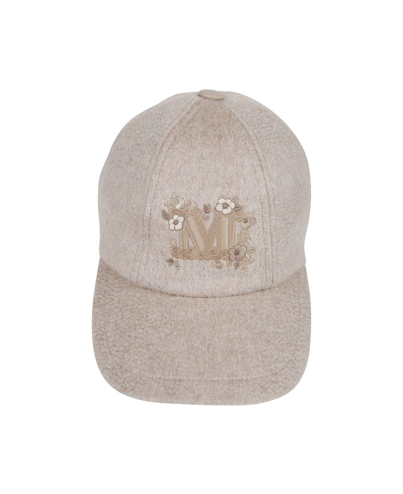 Max Mara Logo Embroidered Baseball Cap - Beige