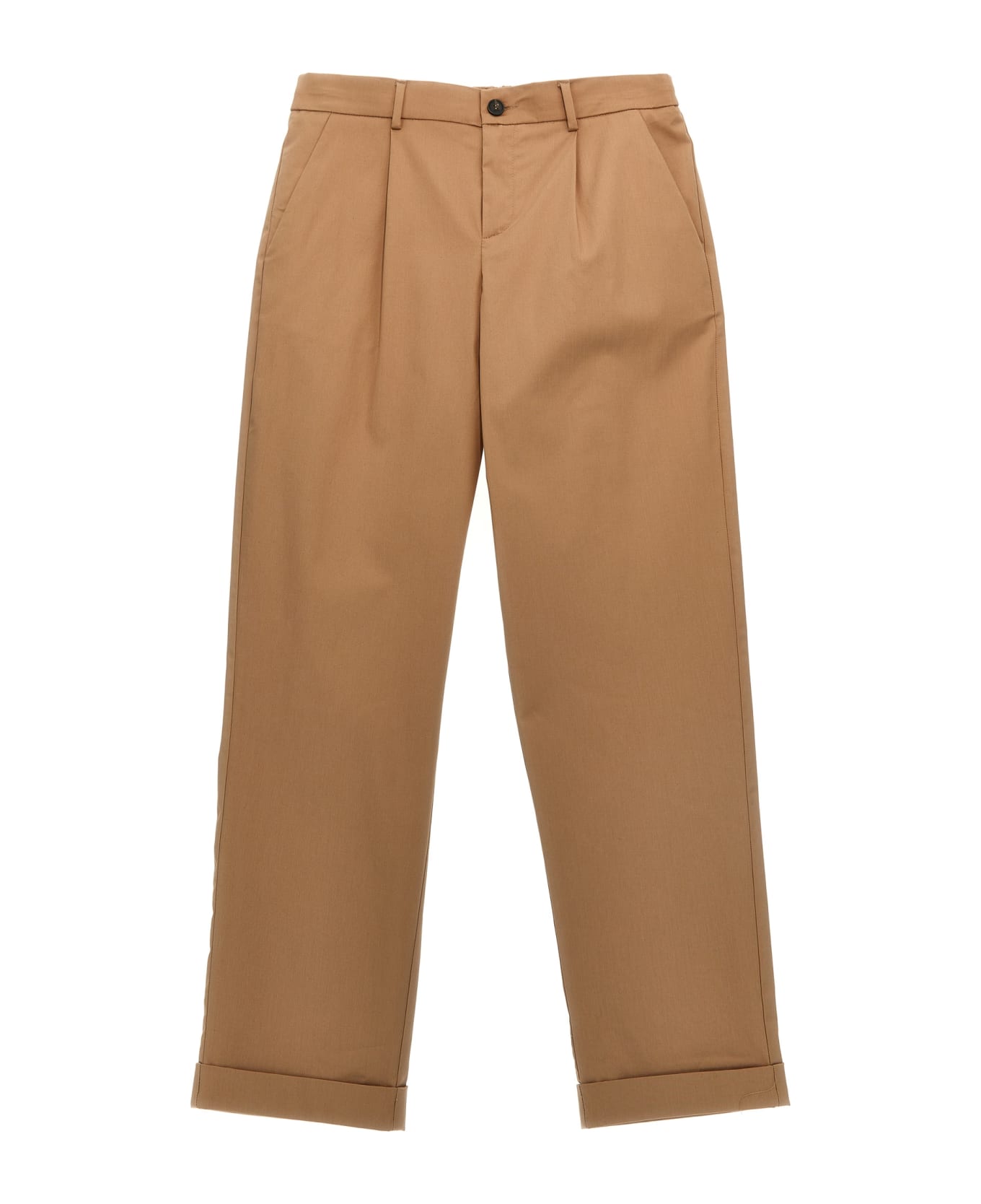 Fendi Pants With Front Pleats - Brown