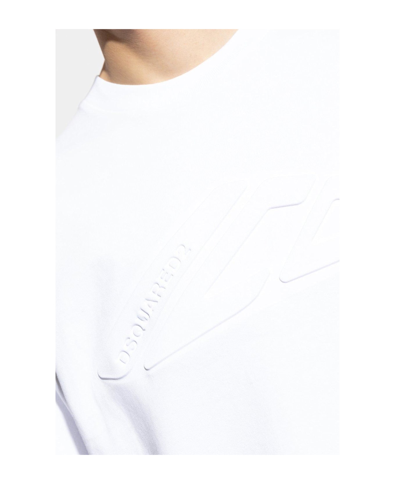 Dsquared2 Logo Embossed Crewneck T-shirt - WHITE